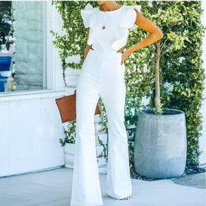 Vici Dolls White Flared Jumpsuit